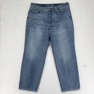 Old Navy‎ OG Loose Jeans Womens 16 Blue Medium Wash High Rise Stretch Denim